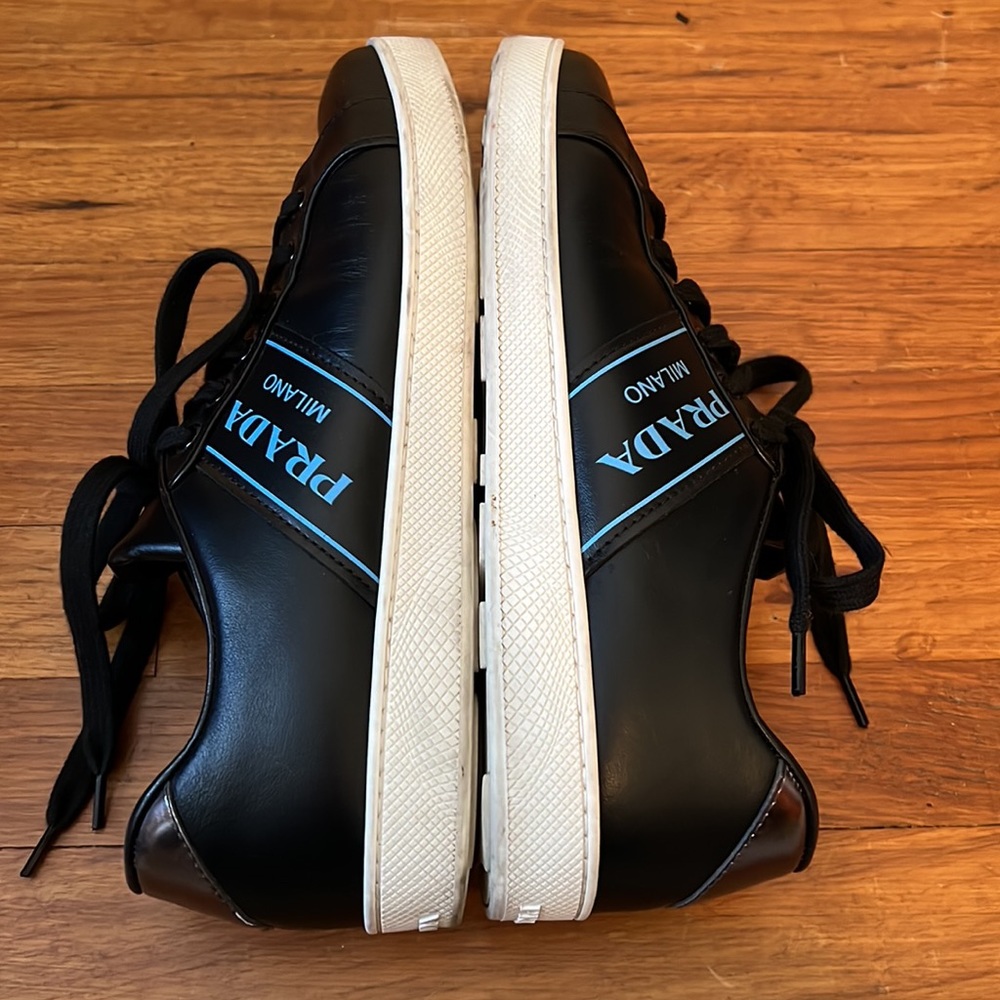 Prada Milano Black Leather Women’s Sneaker 39.5 - Picture 4 of 9